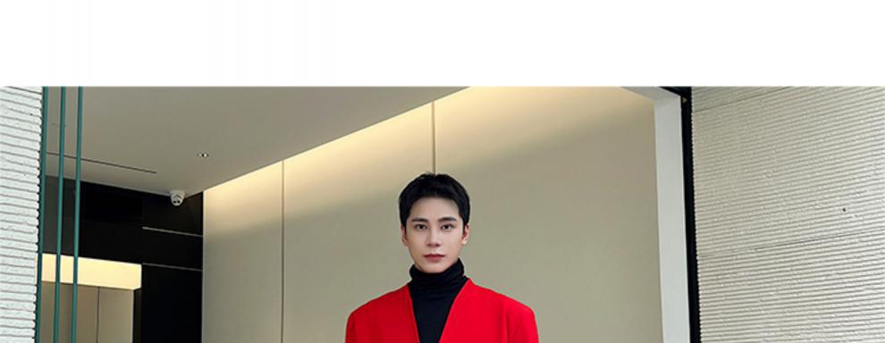 Straight Loose Casual Pants Men's Trendy Retro Chinese Red Suit