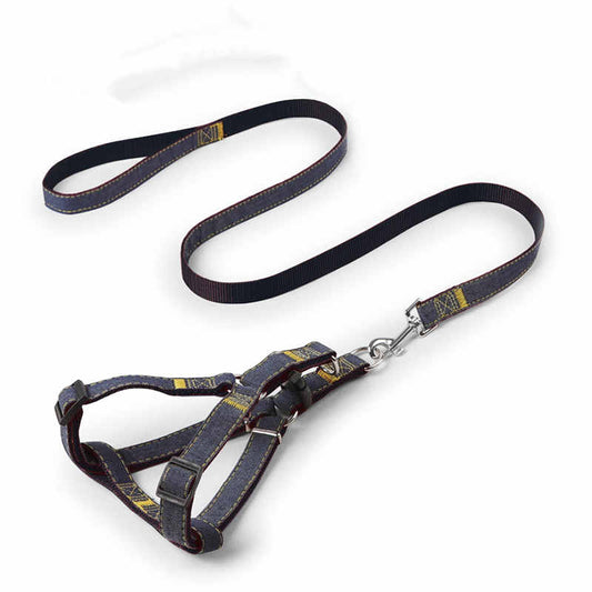Denim Pet Leash Sewn Cloth Wear-resistant Chest Strap
