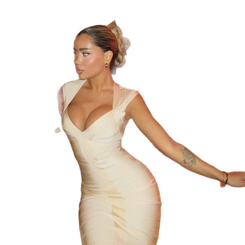 Cutout Deep-V Design Camisole Dress
