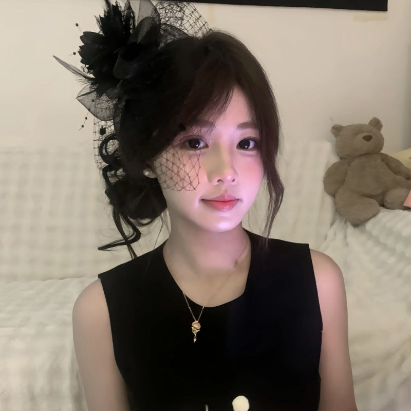 Dinner Socialite Gathering French Retro Feather Headdress Flower