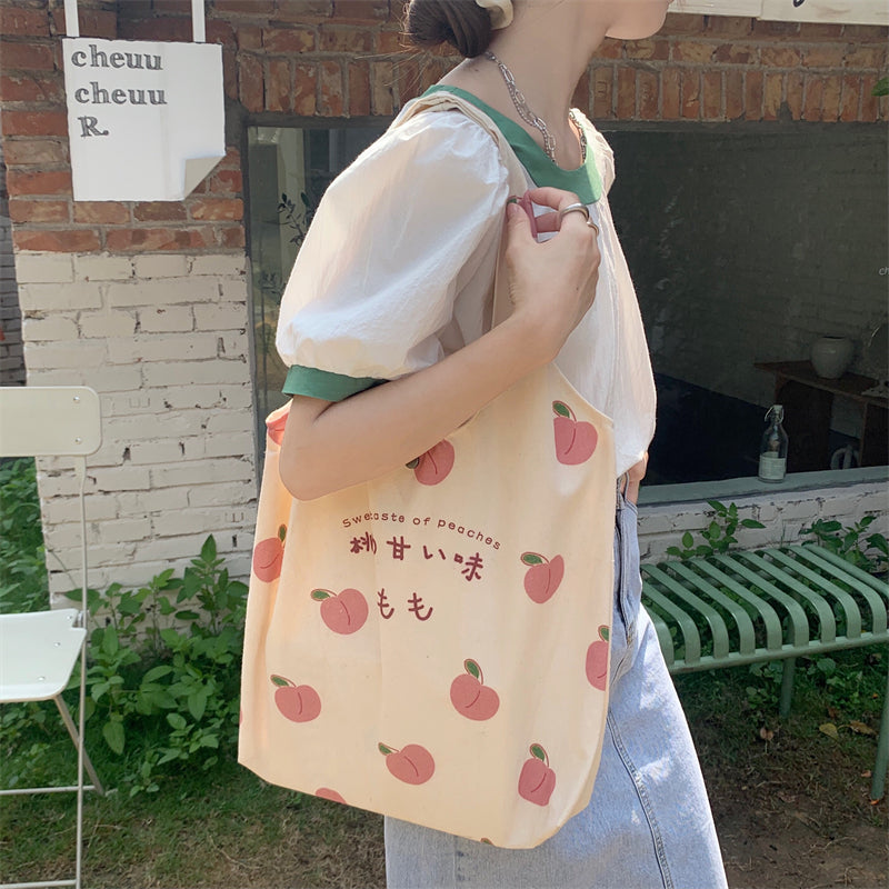 Peach Print Shoulder Bag Japanese Cute