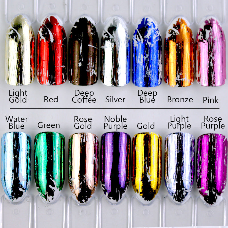 Colorful Laser Space Laser Rose Metal Nail Sticker