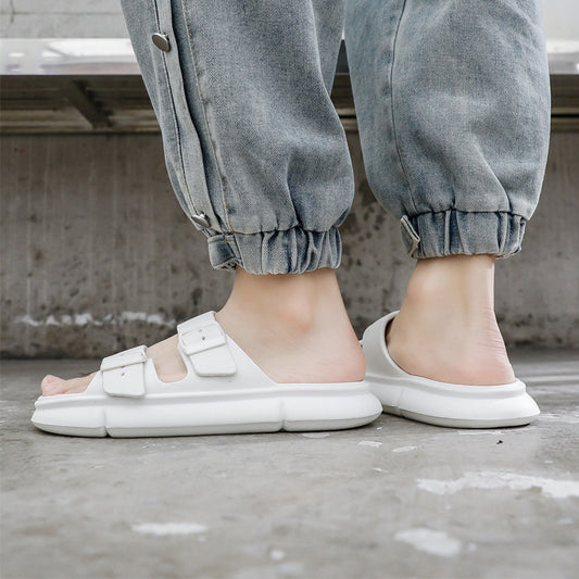 Mens Fashion Simple Solid Color Thick Bottom Sandals