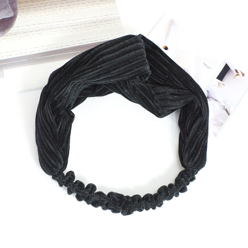 Solid color cross elastic headband