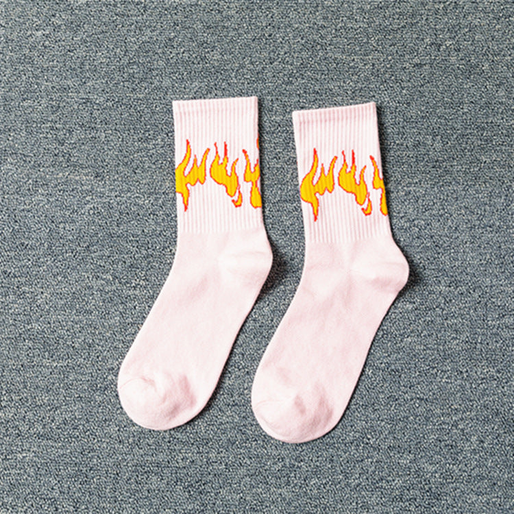 Flame cotton sports socks