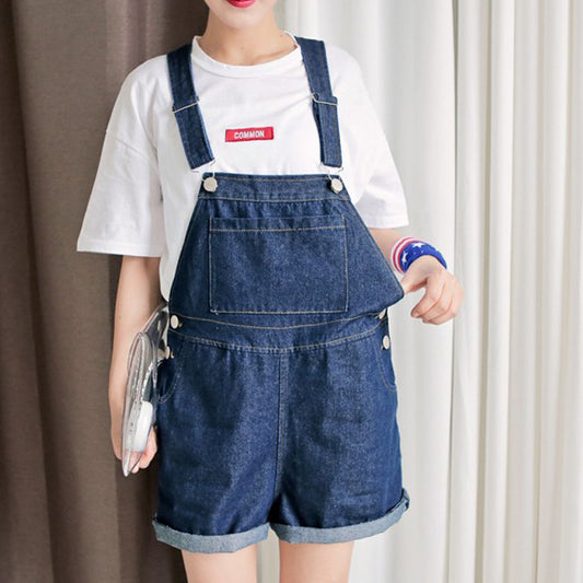 Oversized women's suspender jeans