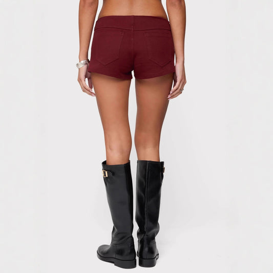 Slim-fit Womens Denim Shorts With A Hidden Side Zipper