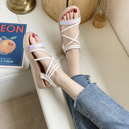 Fashion Thick Bottom Breathable Net Red Sandals