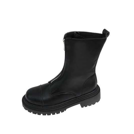 Female British style increased slim locomotive Martin boots