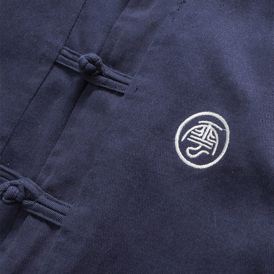 Chinese wind button men's cardigan clip