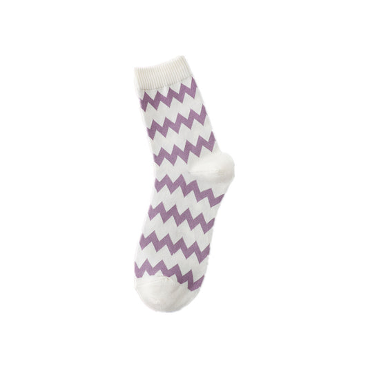 Women's Mid-calf Retro Houndstooth Long Socks