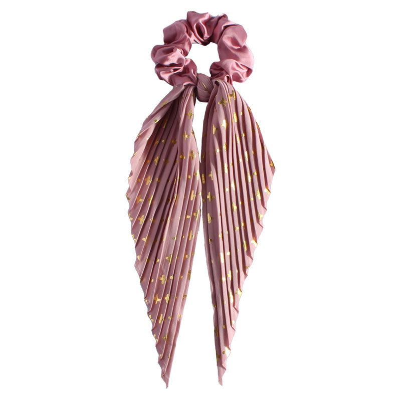 Cute Silk Ponytail Hair Loop Hair Band Hair Accessories Floral Headrope Retro Elastic Printed Hair Rope Women Girl