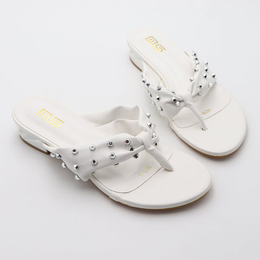 Klipklapper Flade slippers med rhinsten Alsidige Komfortable Enkle