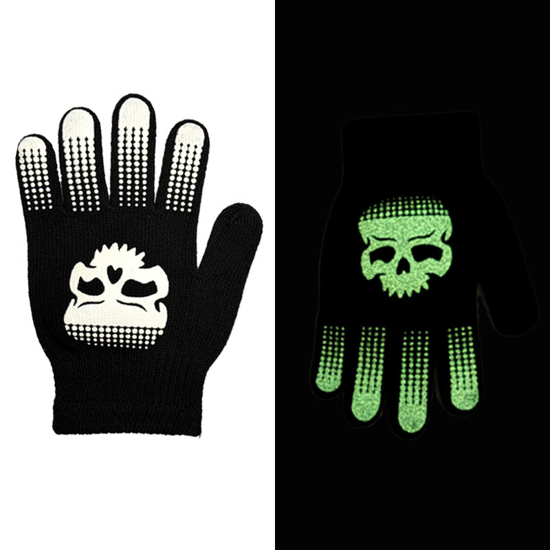 Halloween Skull Luminous Riding Non-slip Gloves