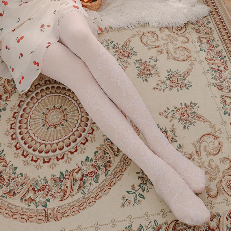 Double-layer Fleece-lined Black Silk Stockings Women