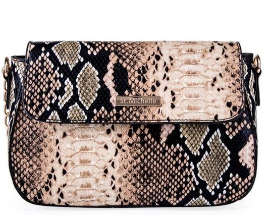 Factory direct snake skin pattern ladies shoulder bag shoulder diagonal new European and American simple atmosphere check bag small bag