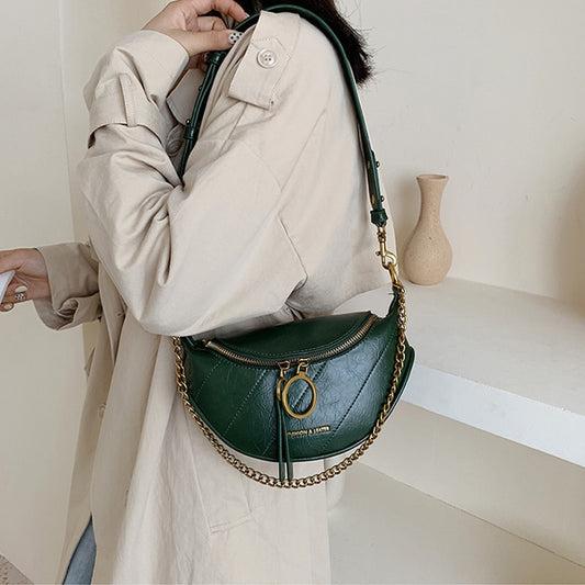 Women's Vintage Textured Leather Shoulder Bag