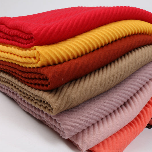 Pleated cotton women's scarf