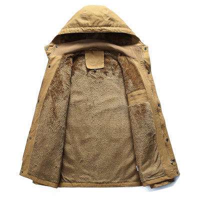 Pure Cotton Washed And Velvet Thickened Removable Cotton Jacket