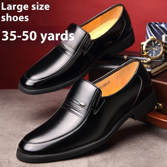 Inner Height Increasing Leather Shoes Men's Plus Size