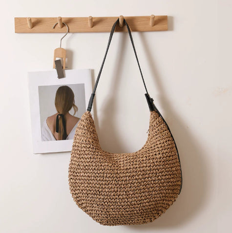 Simple Casual Paper String Hand-woven Bag Tote Bag
