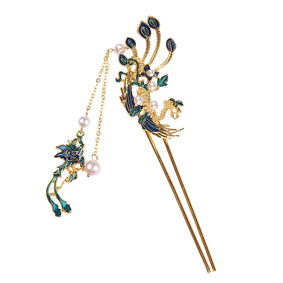 Phoenix U-shaped Hairpin Ancient Bun Hair Ornament Hanfu