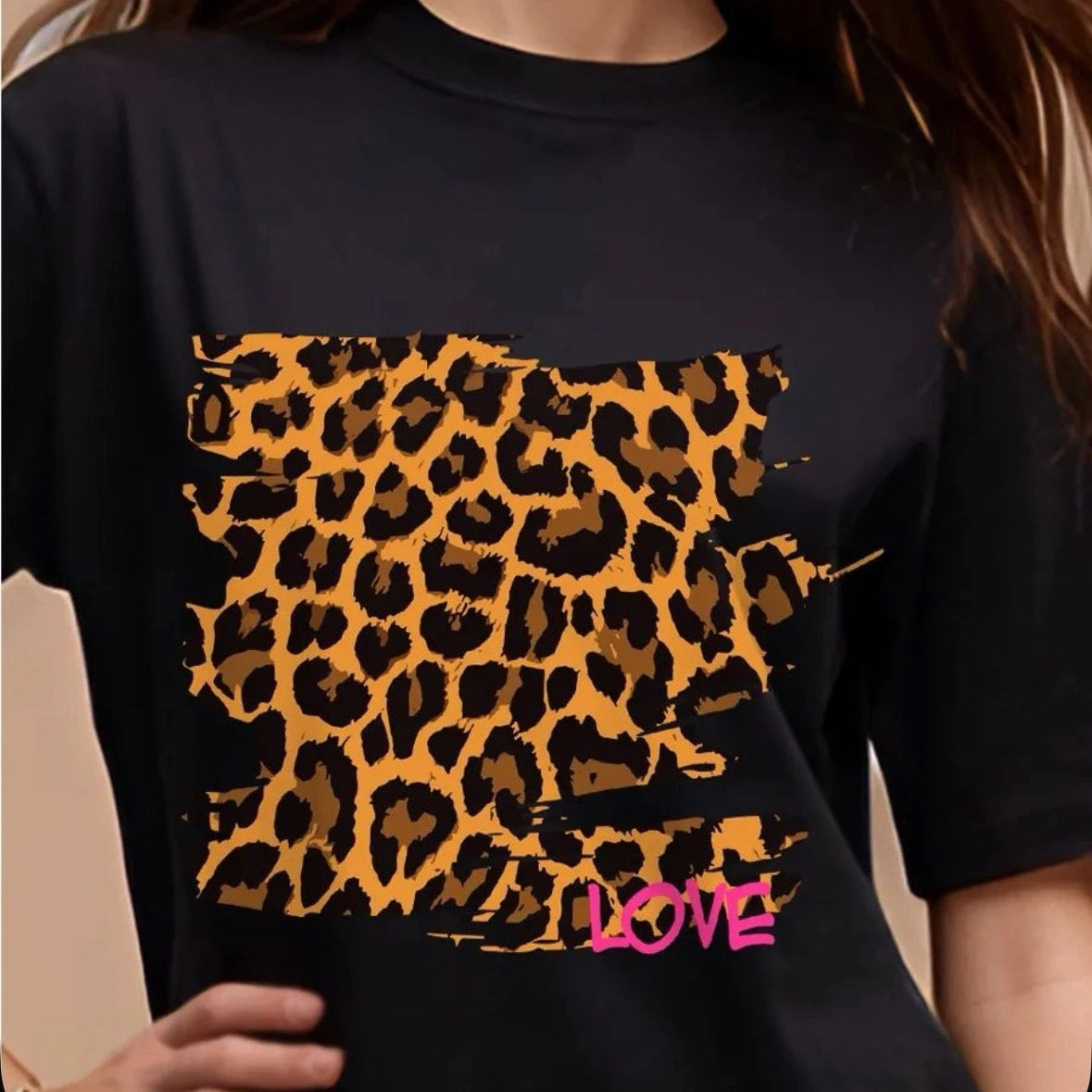 Retro Casual Fashion Pure Cotton Leopard-Print T-Shirt