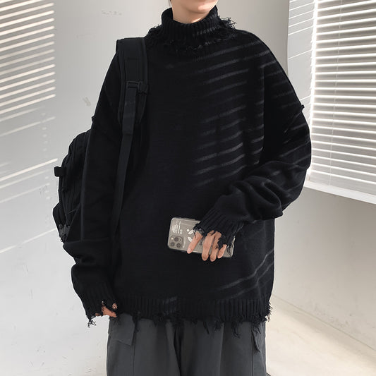 Trendy personlighed mode pullover løs underdelsskjorte