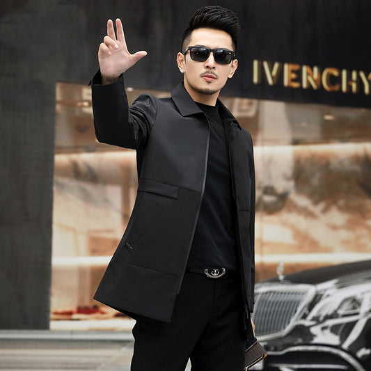 Lapel men's trench coat