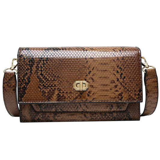 Snake print women's shoulder bag