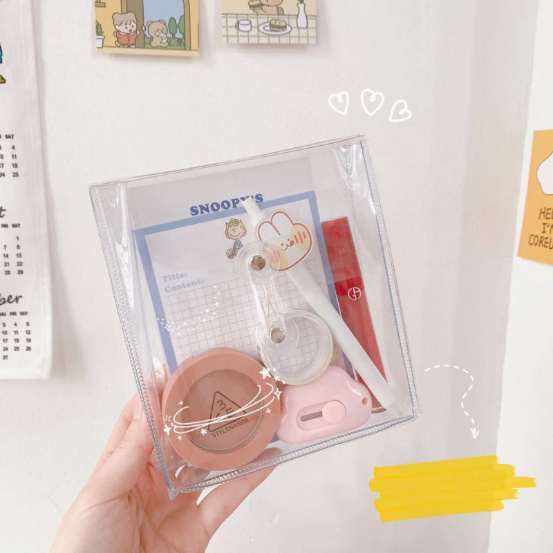 Transparent winding storage bag