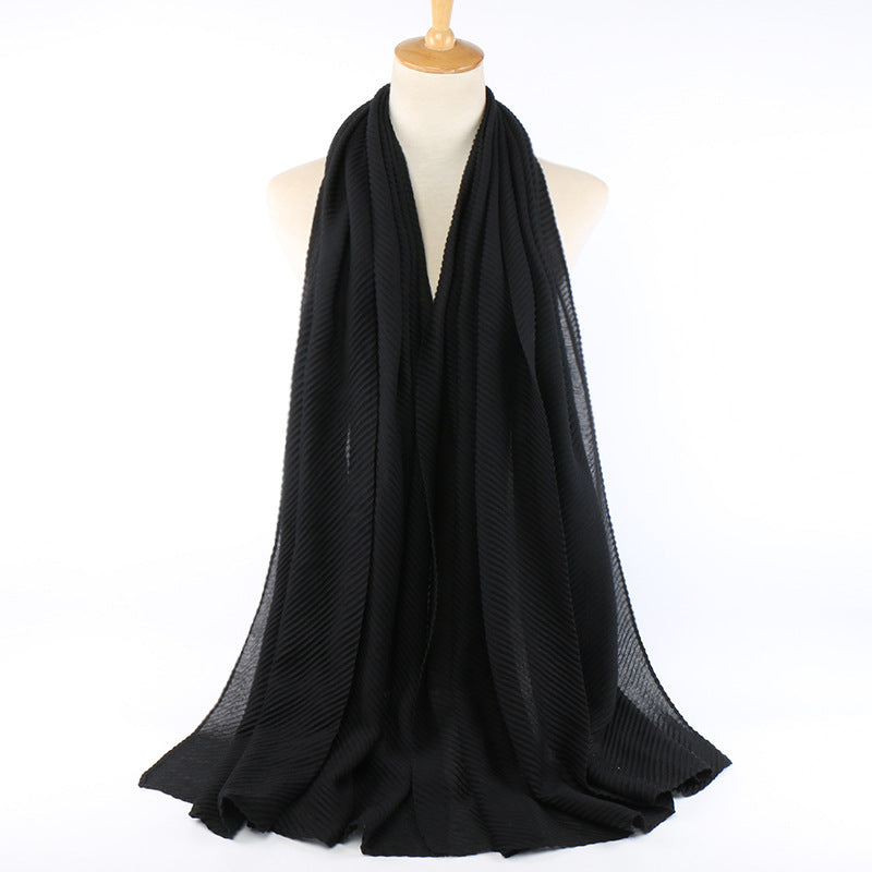 Pleated cotton women's scarf