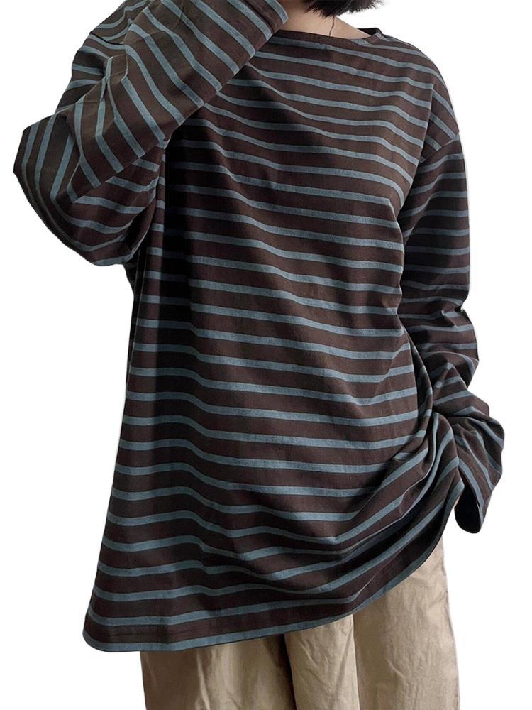 Vintage langærmet stribet T-shirt til inderlag