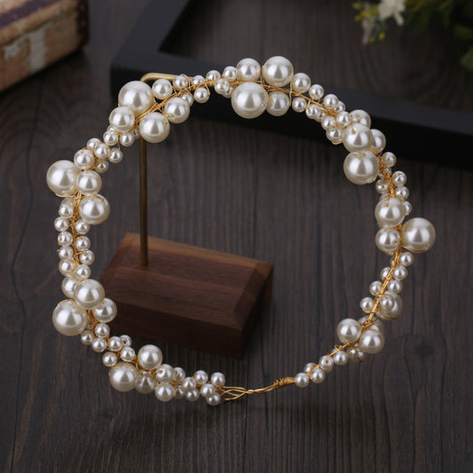 Pearl beaded soft chain headdress
