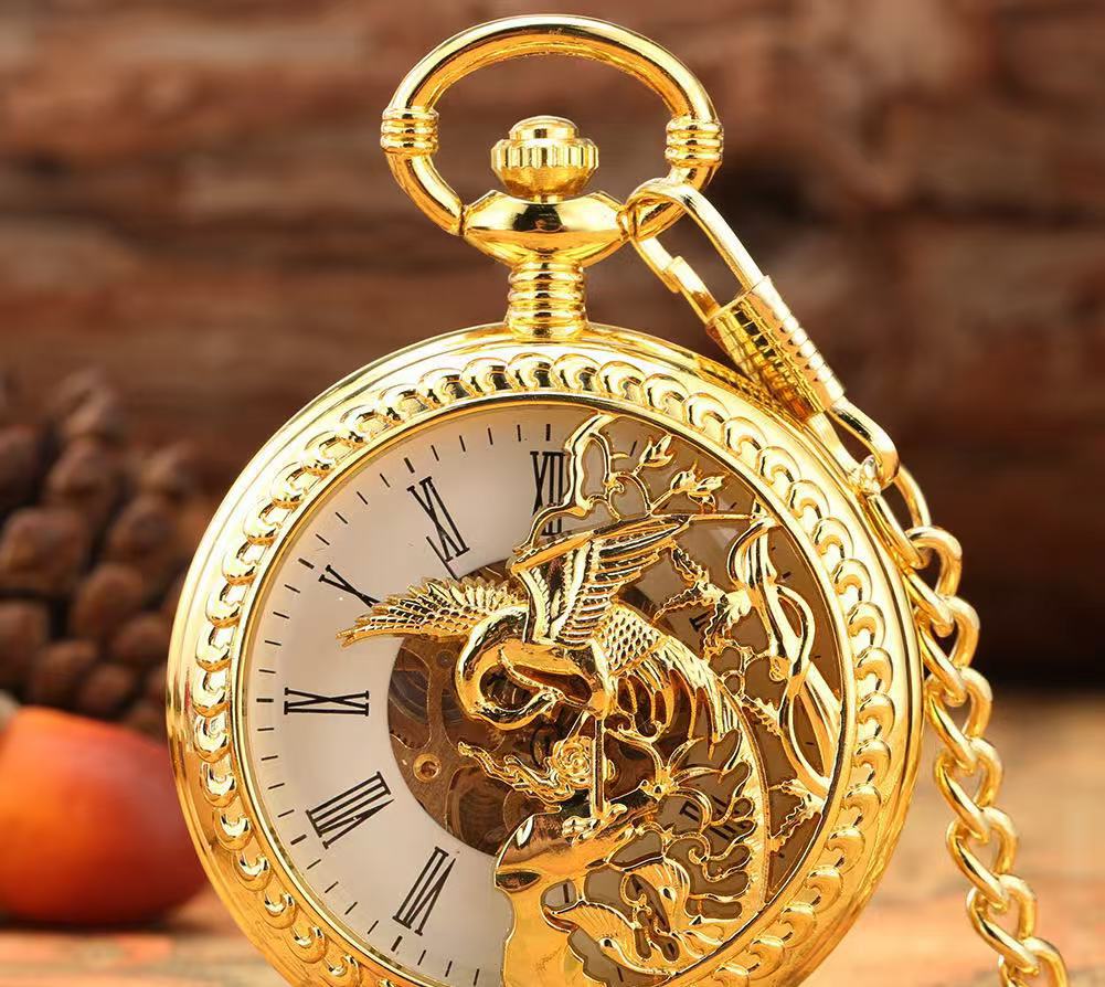 Creative Design Roman Dial Manual Mechanical Pocket Watch