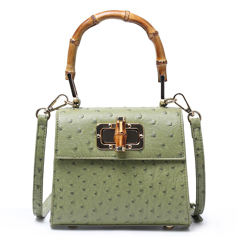 Trapezoid bamboo handbag
