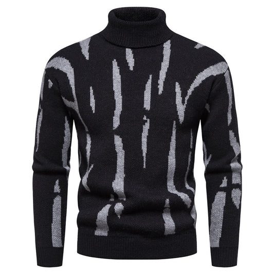 Men's Round Neck Plaid Jacquard Super Soft Sweater Casual