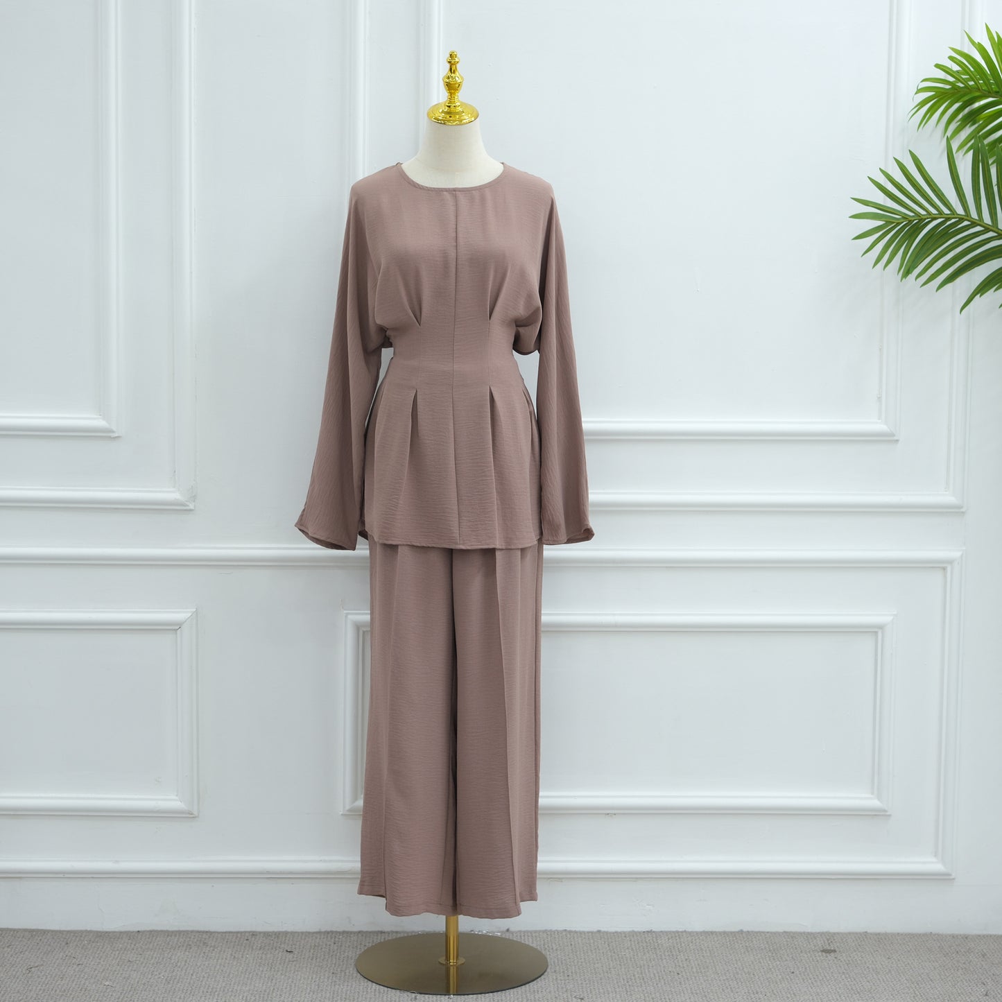 Fashion Solid Color Top Pants Two-piece Set