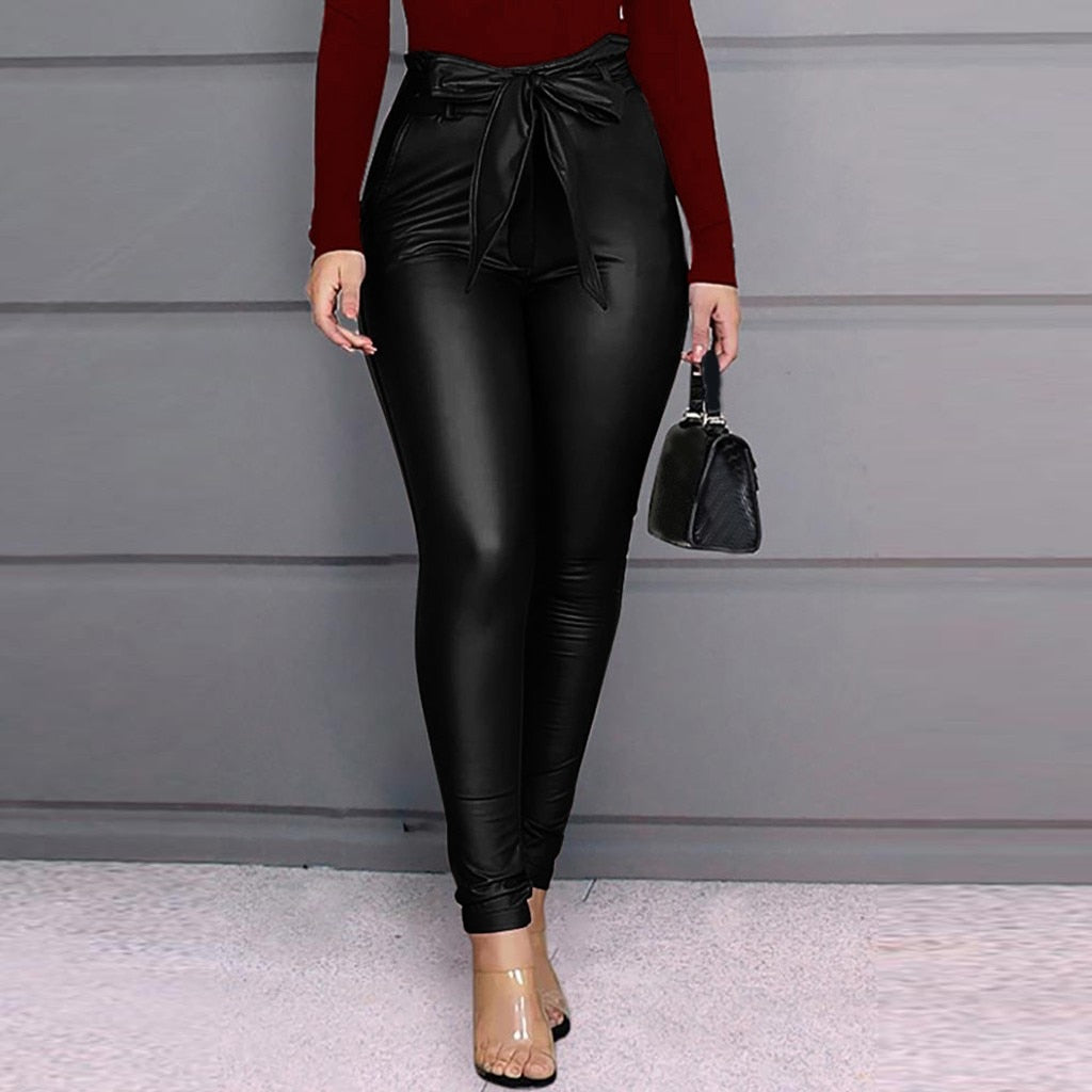 Stramme PU-læderleggings