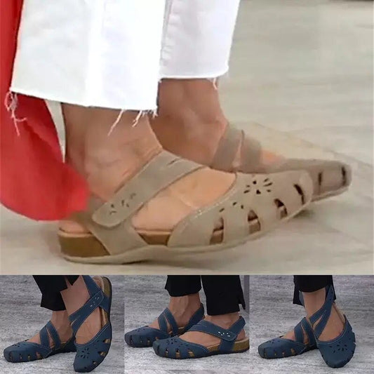 Oversized wedge heel cutout sandals