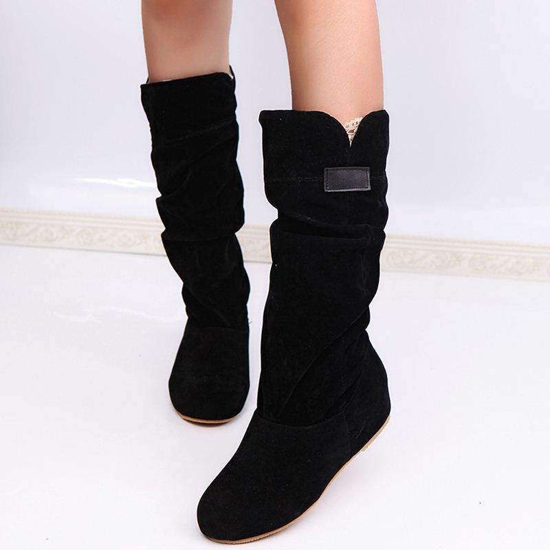 New Large Size Long Tube Plus Velvet Lace Trim Lining Knight Boots