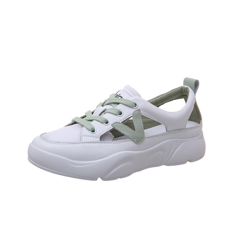 Hollow Toe Sports Flat Mid-heel Women's Shoes