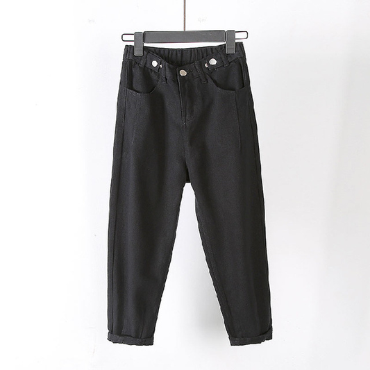 The new jeans female dad nine points turnip high waist harem pants were thin and versatile