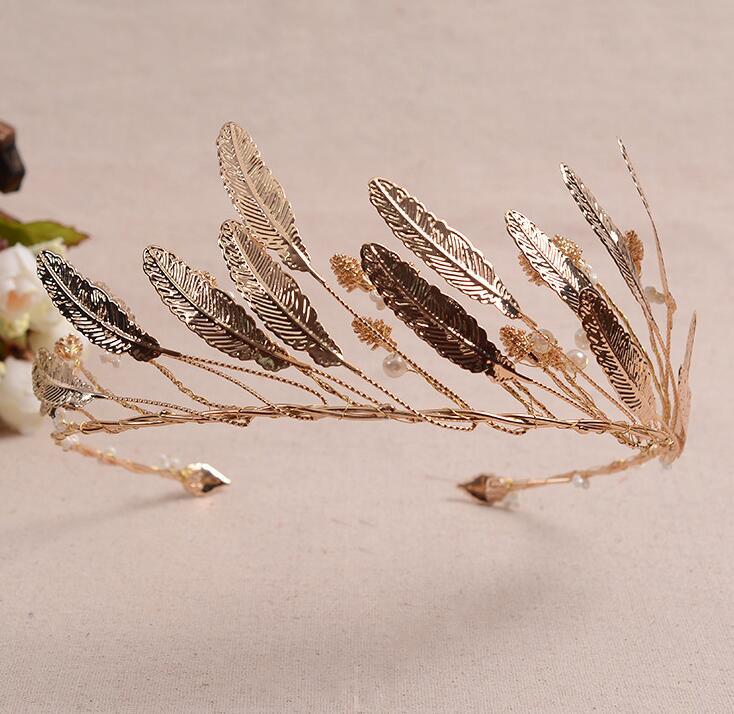 Hair band hair accessories golden leaf forest female