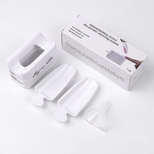 Nail Tools Double French Powder Cartridge Powder Recovery Storage Box
