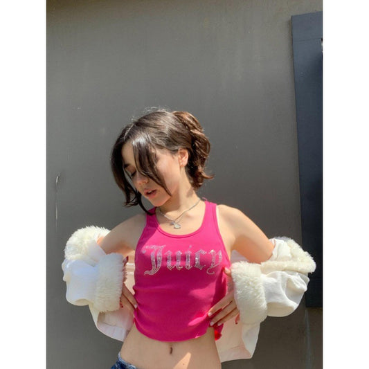 Hot Diamond Print Short Outwear Sleeveless Top