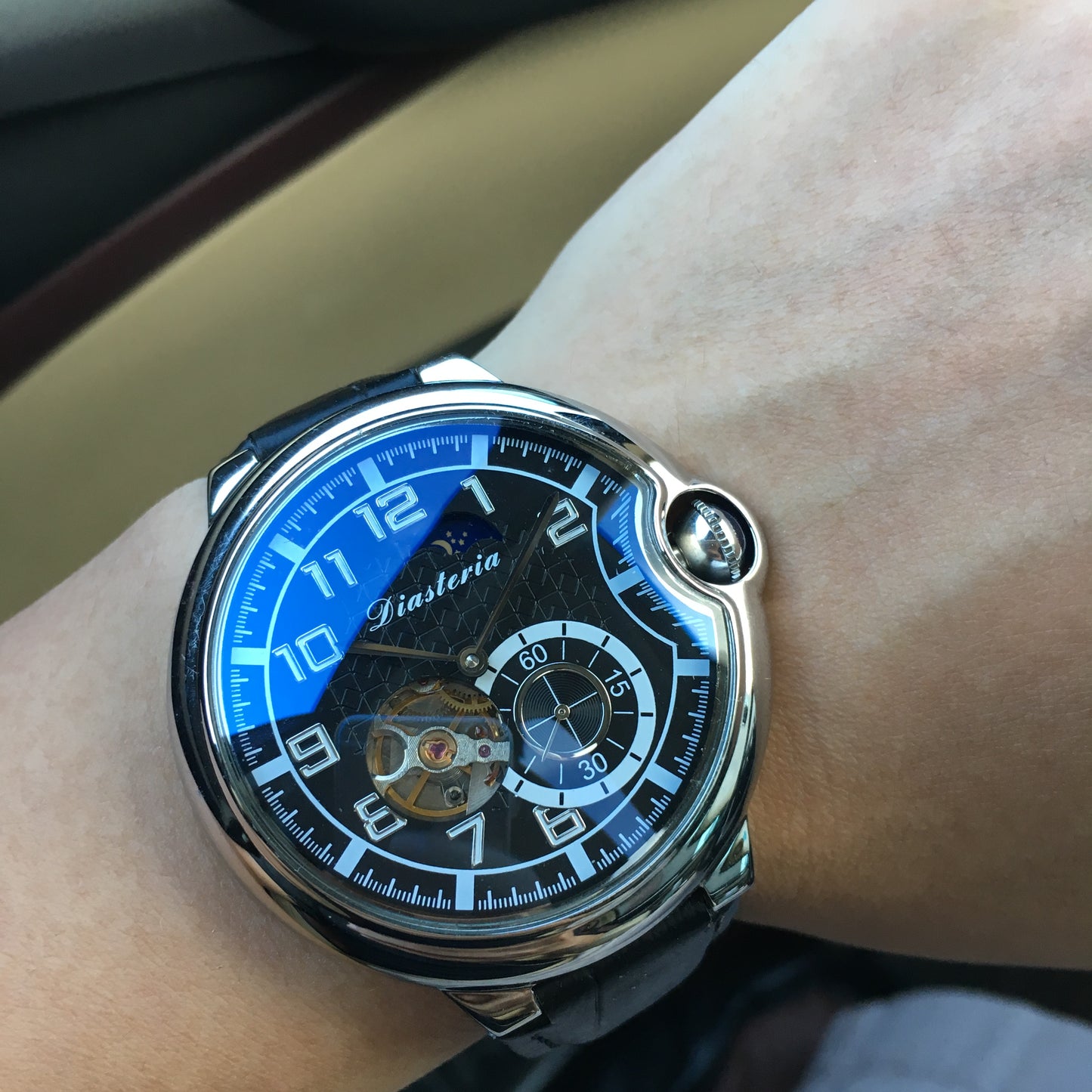 Leather mechanical watch