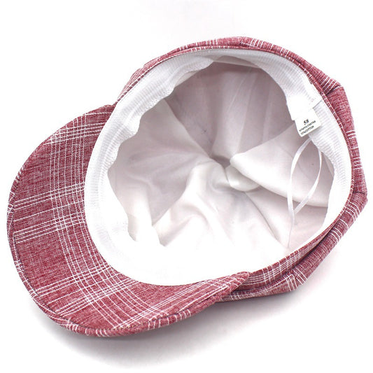Spring Summer Outdoor Sun Hat Casual Plaid