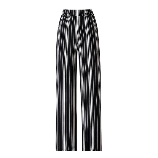 Women's Fashion Casual Vertical Striped Wide Leg Trousers