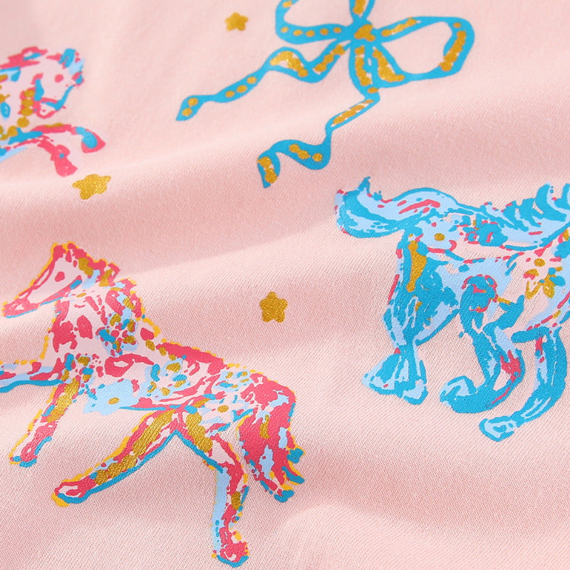 Summer Kids' Cartoon Crewneck Short-sleeve T-shirt Top